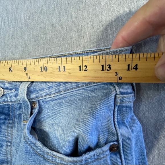 Levi’s 501 Jeans Women’s Size 25 x 28 Light Blue Tango Taps Destroyed Skinny - Picture 5 of 11